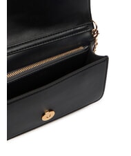 LOVE MOSCHINO EMBOSSED Geantă de umăr mini din metal negru - Portofele femei - 5