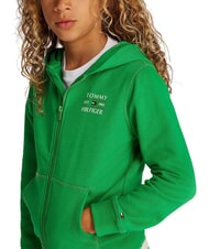 TOMMY HILFIGER TH KIDS Hanorac cu fermoar complet pentru copii verde radiant - Hanorac pentru bebeluși - 3