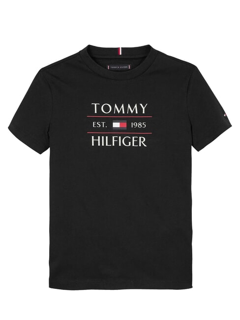 TH KIDS Tricou cu imprimeu maxi al logo-ului negru - Tricou copil