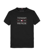 TOMMY HILFIGER TH KIDS Tricou cu imprimeu maxi al logo-ului negru - Tricou copil - 4