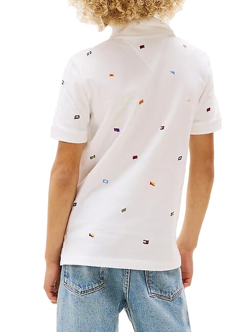 TH KIDS Tricou polo pentru copii cu m&acirc;necă scurtă și broderie alb - Tricou copil