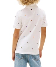 TOMMY HILFIGER TH KIDS Tricou polo pentru copii cu m&acirc;necă scurtă și broderie alb - Tricou copil - 2