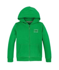 TOMMY HILFIGER TH KIDS Hanorac cu fermoar complet pentru copii verde radiant - Hanorac pentru bebeluși - 4