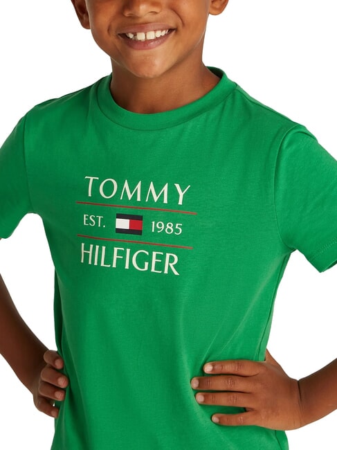 TH KIDS Tricou cu imprimeu maxi al logo-ului verde radiant - Tricou copil