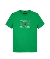 TOMMY HILFIGER TH KIDS Tricou cu imprimeu maxi al logo-ului verde radiant - Tricou copil - 4