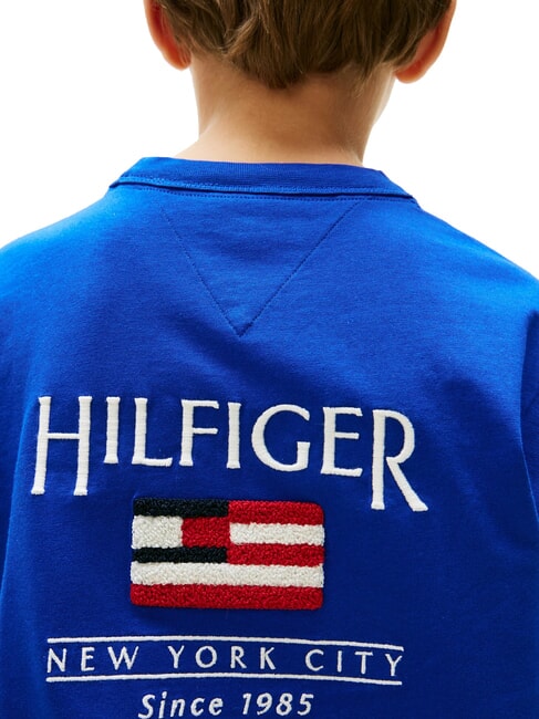 TH KIDS Tricou cu m&acirc;necă scurtă și steag albastru pană - Tricou copil