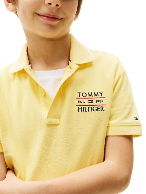 TH KIDS Tricou polo cu m&acirc;necă scurtă pentru copii lemongrass - Tricou copil