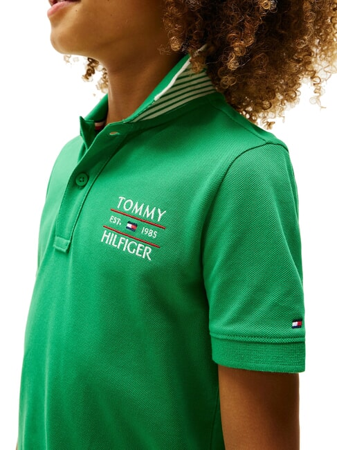 TH KIDS Tricou polo cu m&acirc;necă scurtă pentru copii verde radiant - Tricou copil