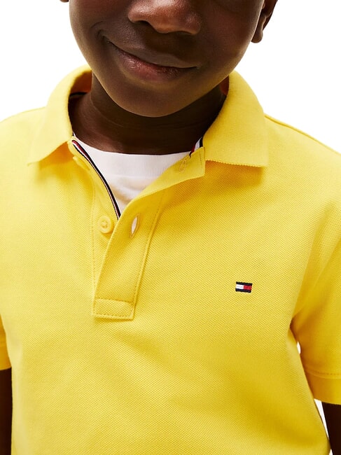TH KIDS Tricou polo cu m&acirc;necă scurtă din bumbac fructul carambolei galbene - Tricou copil