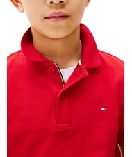 TOMMY HILFIGER TH KIDS Tricou polo cu m&acirc;necă scurtă din bumbac roșu primar - Tricou copil - 3