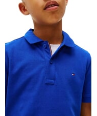 TOMMY HILFIGER TH KIDS Tricou polo cu m&acirc;necă scurtă din bumbac albastru pană - Tricou copil - 3