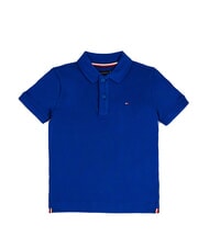 TOMMY HILFIGER TH KIDS Tricou polo cu m&acirc;necă scurtă din bumbac albastru pană - Tricou copil - 4