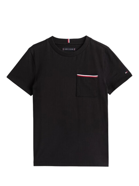 TH KIDS Tricou cu m&acirc;necă scurtă și buzunar negru - Tricou copil