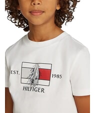 TOMMY HILFIGER TH KIDS Tricou cu m&acirc;necă scurtă și imprimeu alb - Tricou copil - 3