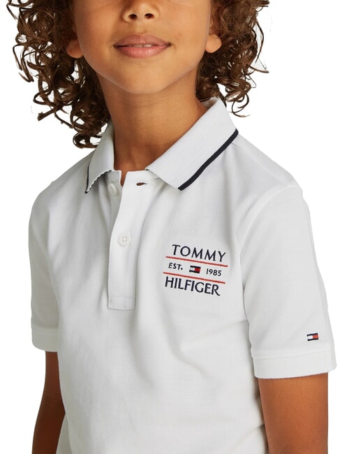 TH KIDS Tricou polo cu m&acirc;necă scurtă pentru copii alb - Tricou copil