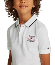 TOMMY HILFIGER TH KIDS Tricou polo cu m&acirc;necă scurtă pentru copii alb - Tricou copil - 3