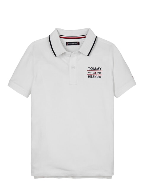TH KIDS Tricou polo cu m&acirc;necă scurtă pentru copii alb - Tricou copil