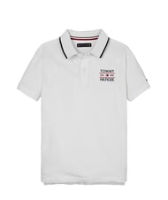 TOMMY HILFIGER TH KIDS Tricou polo cu m&acirc;necă scurtă pentru copii alb - Tricou copil - 4
