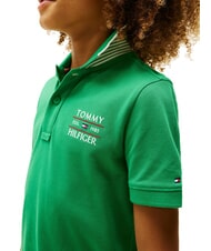 TOMMY HILFIGER TH KIDS Tricou polo cu m&acirc;necă scurtă pentru copii verde radiant - Tricou copil - 2