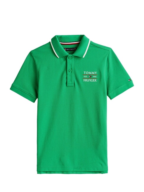 TH KIDS Tricou polo cu m&acirc;necă scurtă pentru copii verde radiant - Tricou copil