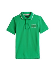 TOMMY HILFIGER TH KIDS Tricou polo cu m&acirc;necă scurtă pentru copii verde radiant - Tricou copil - 4