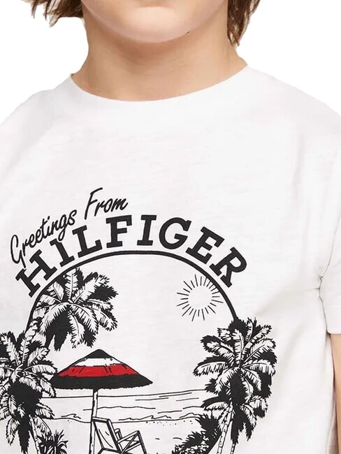 TH KIDS Tricou cu m&acirc;necă scurtă și imprimeu alb - Tricou copil