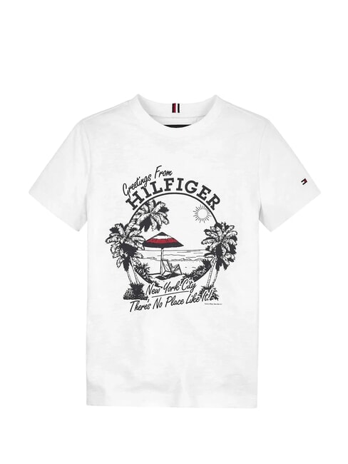 TH KIDS Tricou cu m&acirc;necă scurtă și imprimeu alb - Tricou copil