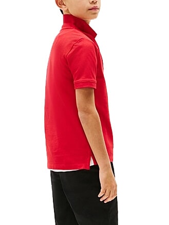 TH KIDS Tricou polo cu m&acirc;necă scurtă din bumbac roșu primar - Tricou copil