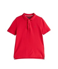 TOMMY HILFIGER TH KIDS Tricou polo cu m&acirc;necă scurtă din bumbac roșu primar - Tricou copil - 4