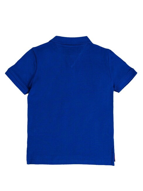 TH KIDS Tricou polo cu m&acirc;necă scurtă din bumbac albastru pană - Tricou copil