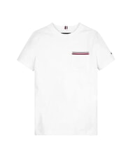 TOMMY HILFIGER TH KIDS Tricou cu m&acirc;necă scurtă și buzunar alb - Tricou copil - 3