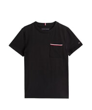 TOMMY HILFIGER TH KIDS Tricou cu m&acirc;necă scurtă și buzunar negru - Tricou copil - 3