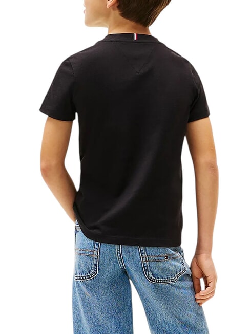 TH KIDS Tricou cu m&acirc;necă scurtă și buzunar negru - Tricou copil