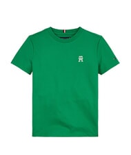 TOMMY HILFIGER TH KIDS Tricou cu m&acirc;necă scurtă și emblemă cu logo Verdele Olimpic - Tricou copil - 3
