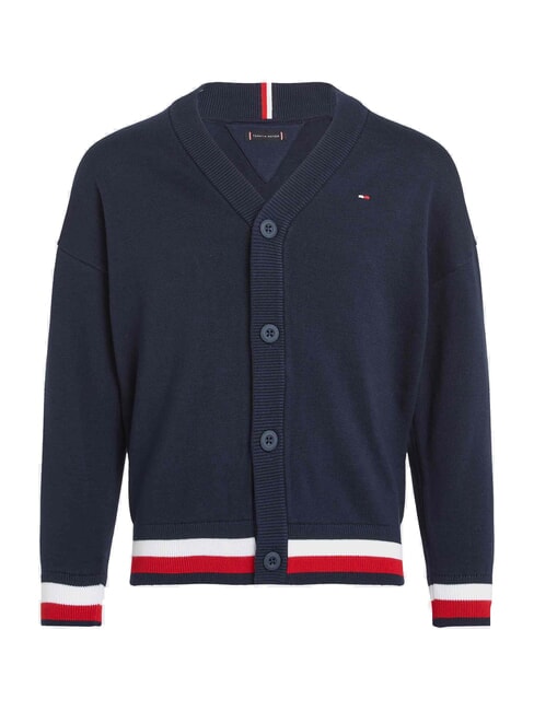 TH KIDS Cardigan din bumbac cu nasturi bleumarin noapte &icirc;ntunecată - Pulovere pentru copii