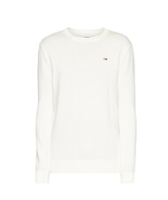 TOMMY HILFIGER TH JEANS  Guler rotund din bumbac alb antic - Pulovere pentru bărbați - 3