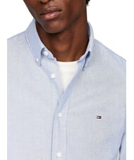 TOMMY HILFIGER TH  Cămașă cu m&acirc;necă lungă din bumbac albastru regal - Cămăși pentru bărbați - 3