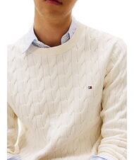 TOMMY HILFIGER TH  Pulover cu guler rotund petală de fildeș - Pulovere pentru bărbați - 3