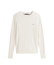 TOMMY HILFIGER TH  Pulover cu guler rotund petală de fildeș - Pulovere pentru bărbați - 4