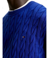 TOMMY HILFIGER TH  Pulover cu guler rotund albastru pană - Pulovere pentru bărbați - 3