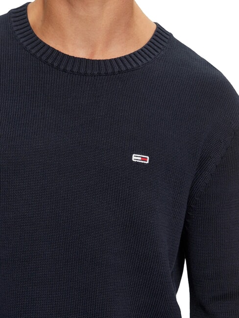 TH JEANS  Guler rotund din bumbac bleumarin noapte &icirc;ntunecată - Pulovere pentru bărbați