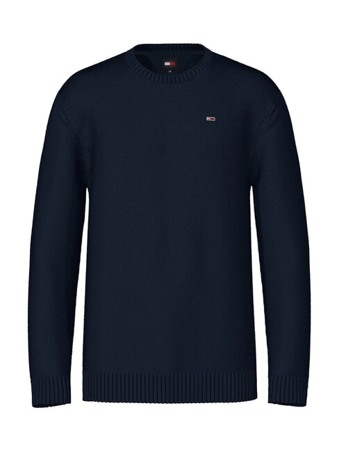 TH JEANS  Guler rotund din bumbac bleumarin noapte &icirc;ntunecată - Pulovere pentru bărbați