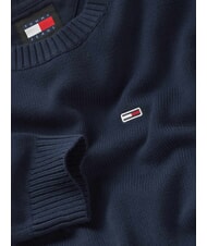 TOMMY HILFIGER TH JEANS  Guler rotund din bumbac bleumarin noapte &icirc;ntunecată - Pulovere pentru bărbați - 6