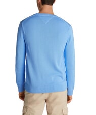 TOMMY HILFIGER TH JEANS  Guler rotund din bumbac albastru de prună dulce - Pulovere pentru bărbați - 2