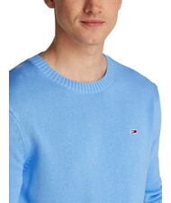 TOMMY HILFIGER TH JEANS  Guler rotund din bumbac albastru de prună dulce - Pulovere pentru bărbați - 3