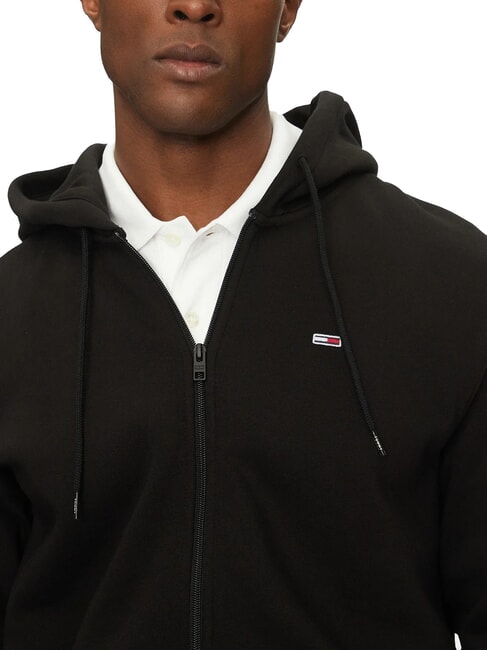 TH JEANS Hanorac cu fermoar negru - hanorace