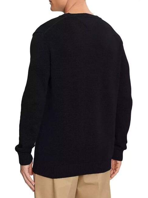TH JEANS  Guler rotund din bumbac negru - Pulovere pentru bărbați