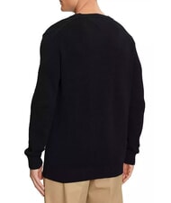 TOMMY HILFIGER TH JEANS  Guler rotund din bumbac negru - Pulovere pentru bărbați - 2