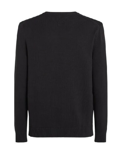 TH JEANS  Guler rotund din bumbac negru - Pulovere pentru bărbați