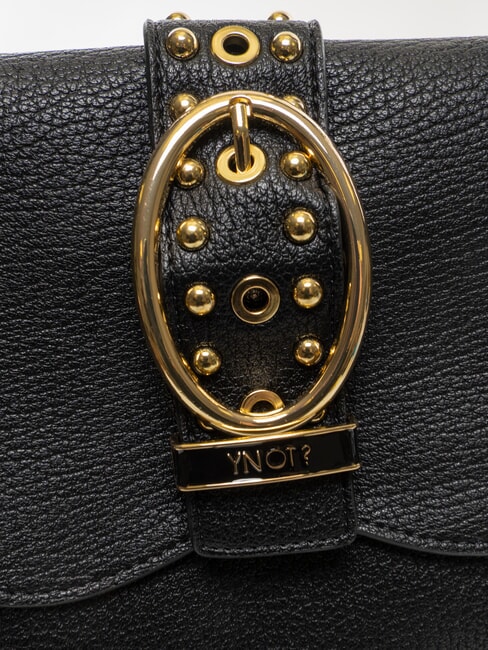 ROCKER Geantă de cumpărături cu cataramă și ținte BLACK - Genți femei